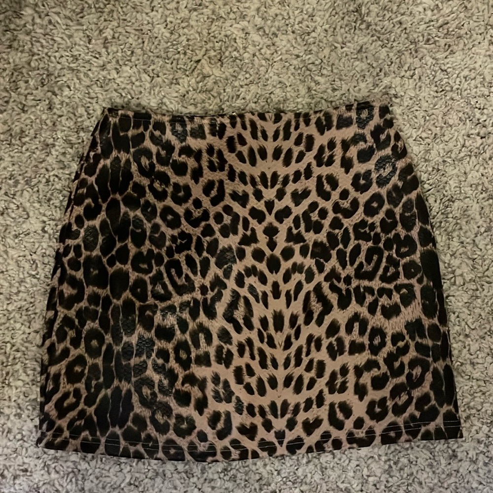Blue Blush Cheetah Print Mini Skirt